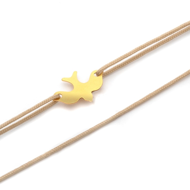 Náramek s pozlaceným ptáčkem