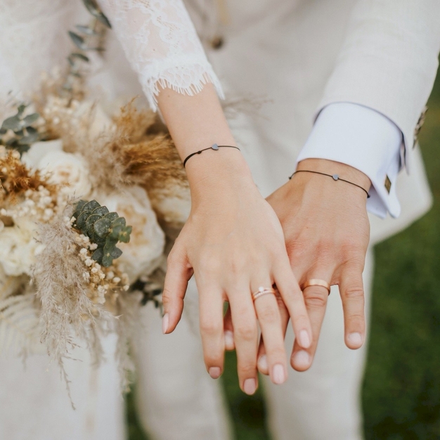 Nevěsta a ženich - hematit srdíčka