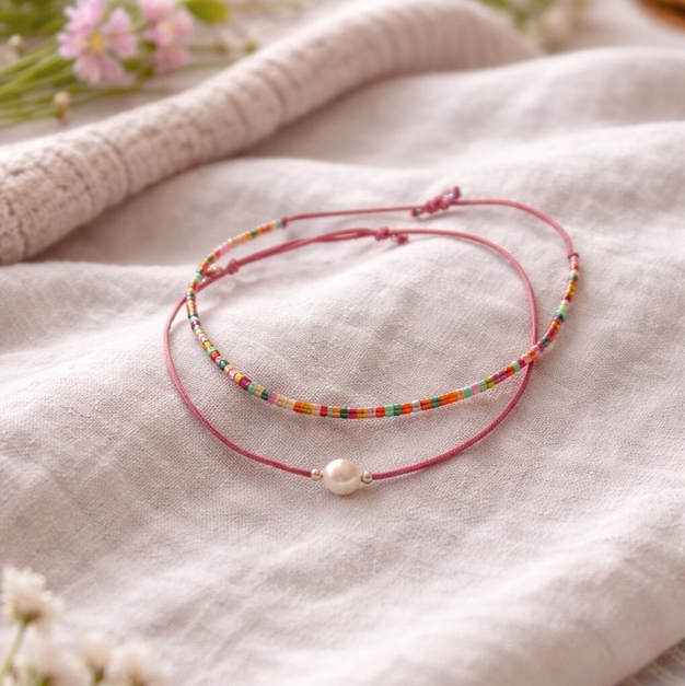 Růžový set s perličkou